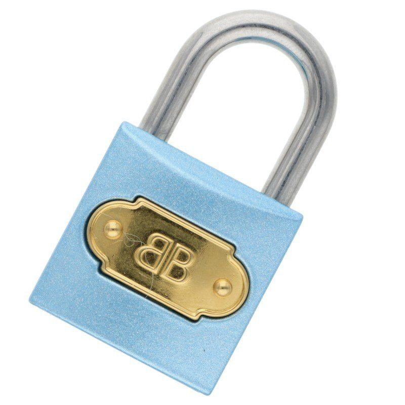 Balenciaga BB Logo Padlock Charm Blue Keychain