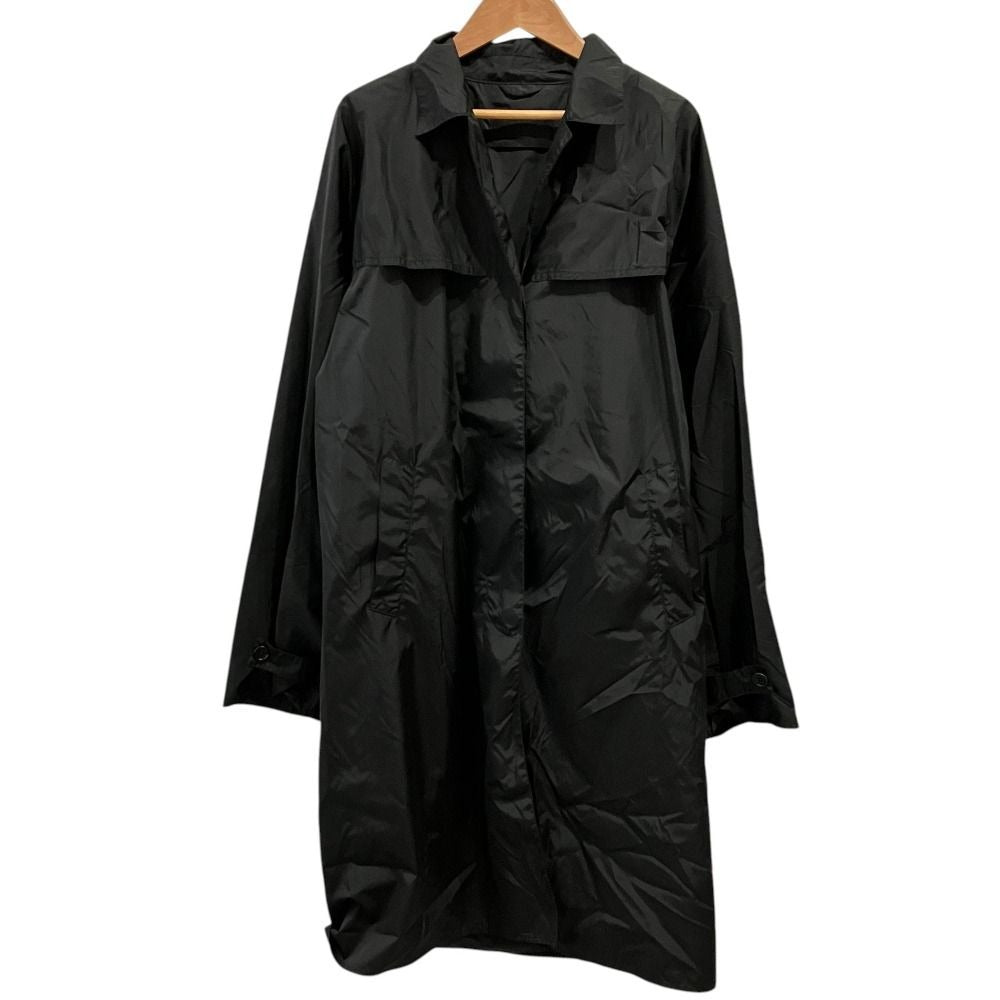 Prada Pocketable Packable Raincoat Stainless Steel Coat L Black