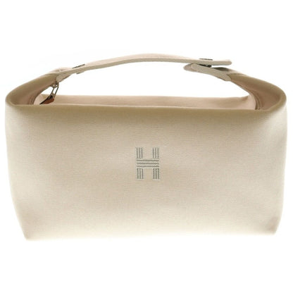 Hermes Brid-a-brac GM Silver Logo Button Canvas Handbag Pouch