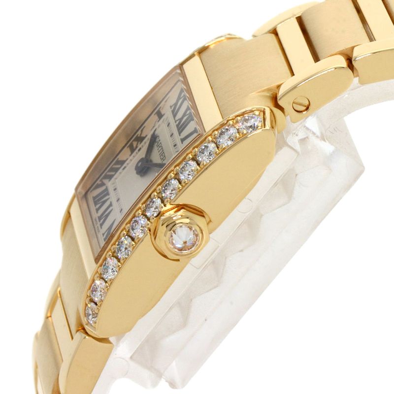 Cartier Wjta0039 Tank Francaise SM Diamond Wristwatch 18K Yellow Gold Diamonds