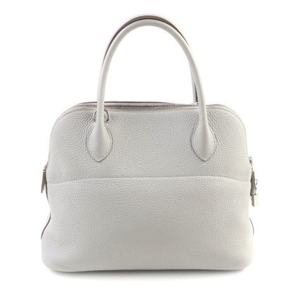 Hermes Bolide 31 Pearl Grey Taurillon Clemence Silver Hardware Handbag With