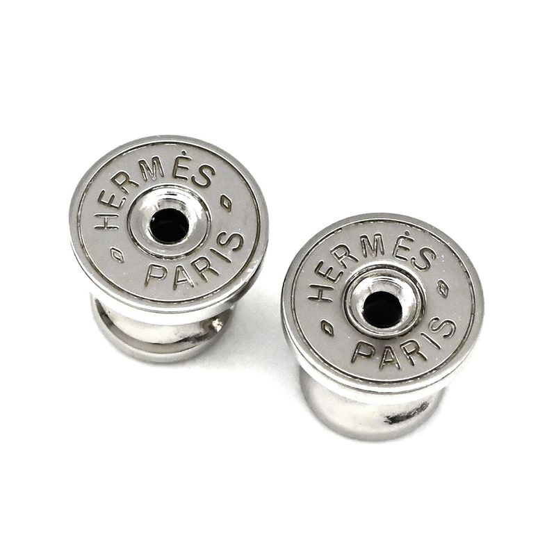 Hermes Earrings Loop Grand Vorsluyft Metal Glaze Etoupe [box