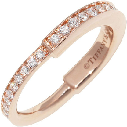 Tiffany & Co 18K Pink Gold Diamond 034ct Lock Ring Full Diamond