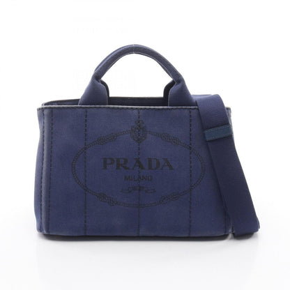 Prada Tote Canapa Navy Canvas