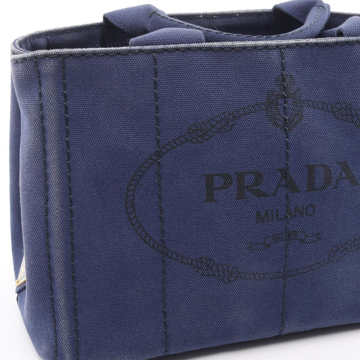 Prada Tote Canapa Navy Canvas — view 5