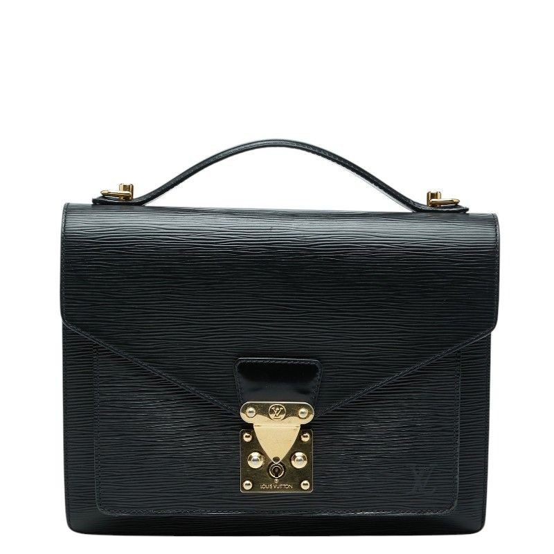 Louis Vuitton Epi Monceau Handbag Noir Black Leather