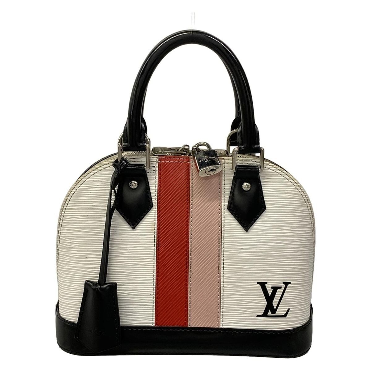 Louis Vuitton Handbag Epi Alma BB White Pink Black Leather