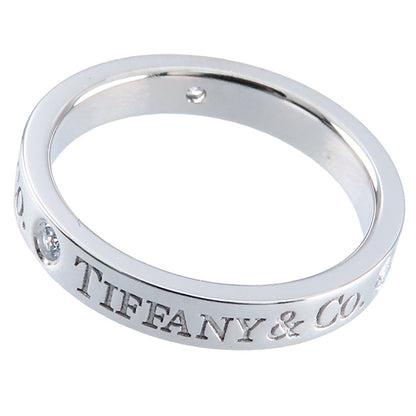 Tiffany & Co Band Ring Platinum Diamond Flat — view 4