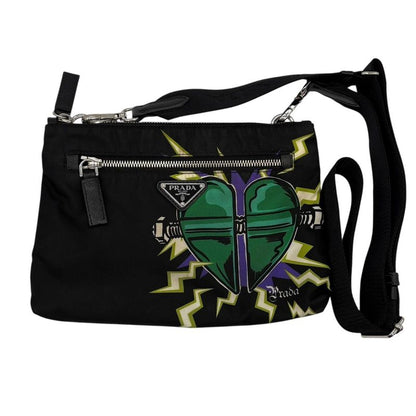 3158 Prada Shoulder Bag Triangle Logo Nylon Universal Frankenstein Silver