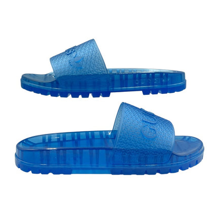 Gucci Adidas Blue Slide Sandals Size 13 — view 2