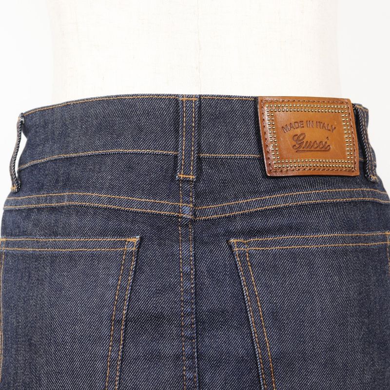 Gucci Bb05310310 Denim Navy Women's Mini Skirt