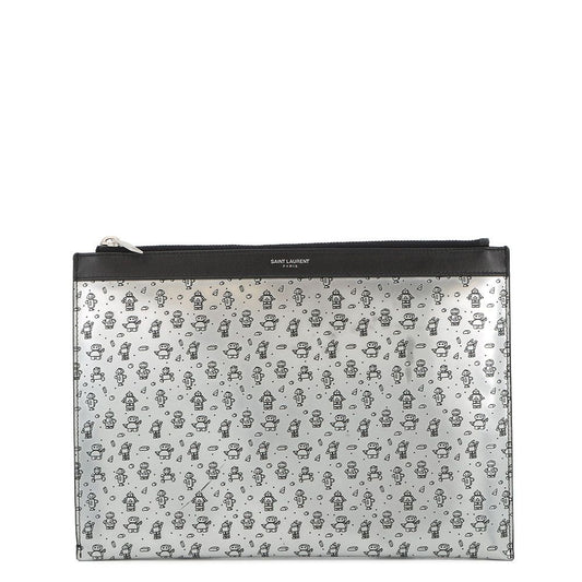Saint Laurent Paris Clutch Robot Black Silver-black