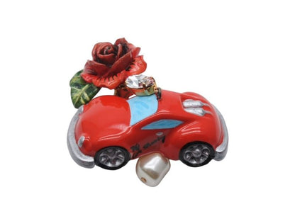 Dolce & Gabbana Earrings Faux Pearl Rhinestone Rose — view 5