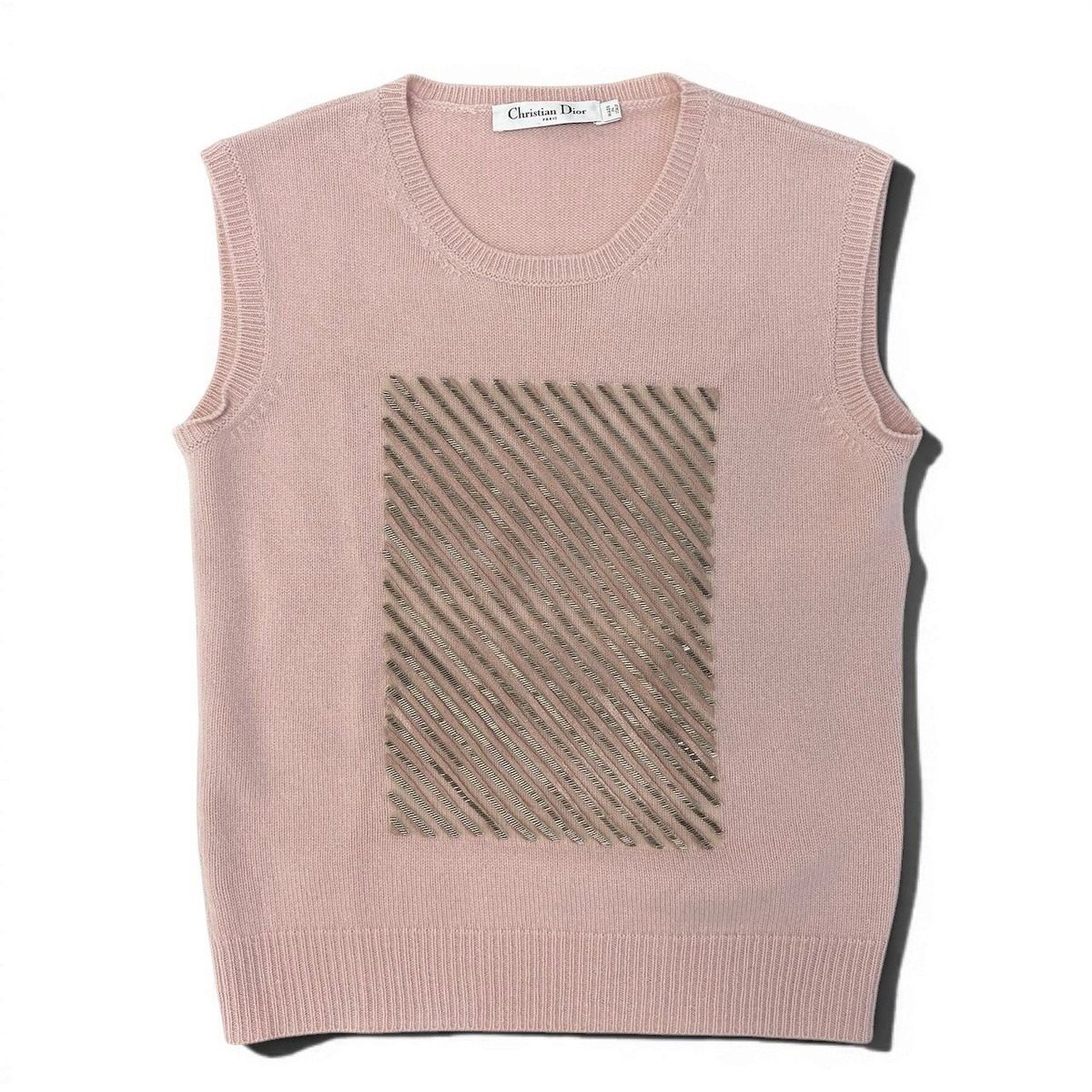 Dior Cashmere 100 Bijou Knit Top 40 Pink Recent Sweater — view 2