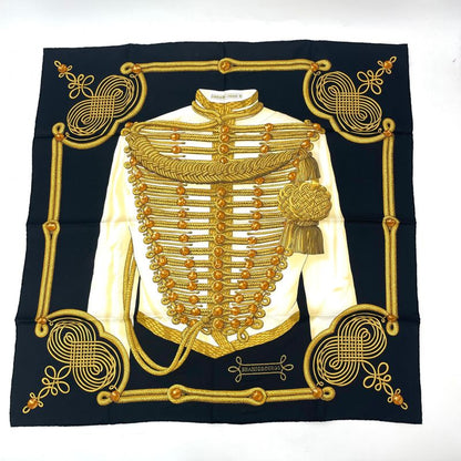 Hermes Carre 90 Brandebourgs Brandenburg Decor Scarf Silk Black With Box