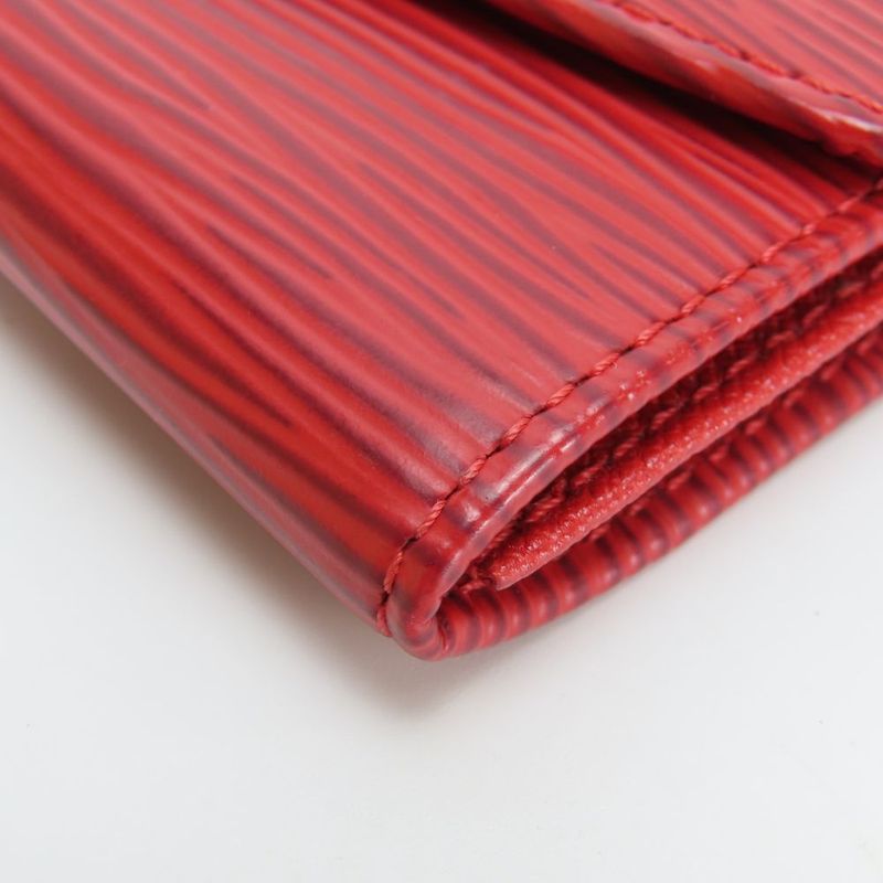 Louis Vuitton Coin Case Porte Monet Saemple M63417 Epi Leather Red Gold