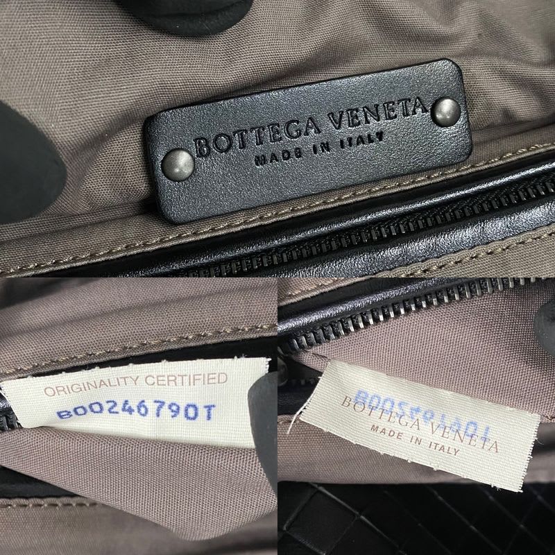 Bottega Veneta Intrecciato Leather Canvas Tote Bag Handbag