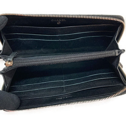 Chanel Matelasse Round Zipper Patent Leather A50097 Black