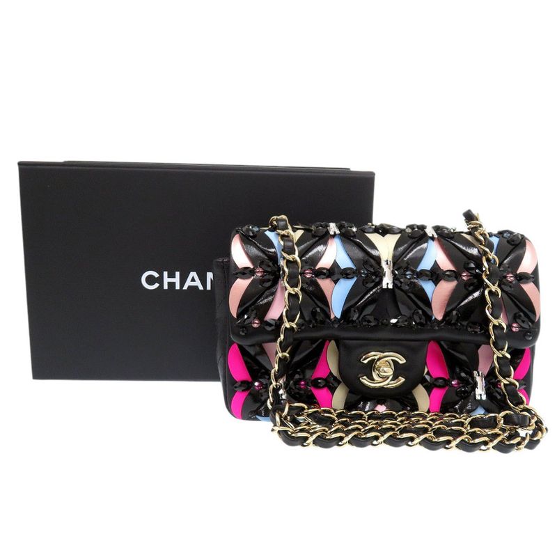 Chanel Single Flap Matelasse 20 Lambskin Black Shoulder Bag 1083 Chanel