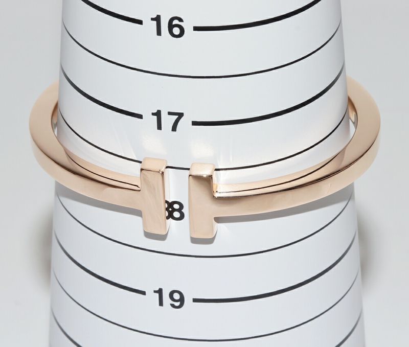 Tiffany & Co Bracelet Bangle 18K Pink Gold T Square Bracelet Extra Large
