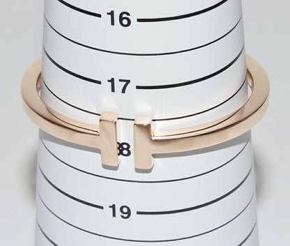 Tiffany & Co Bracelet Bangle 18K Pink Gold T Square Bracelet Extra Large