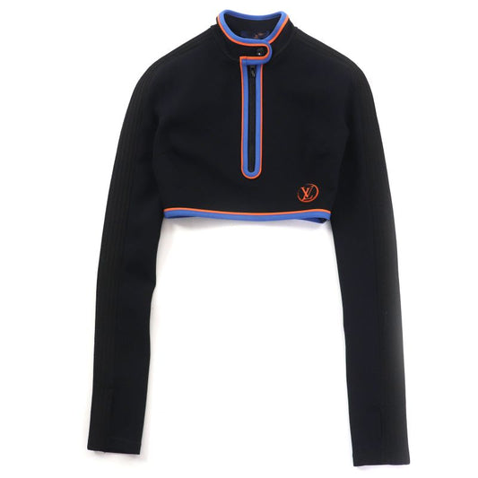 Louis Vuitton 23SS Vivid Trim Long Sleeve Top Cropped Top Black 34 Made In