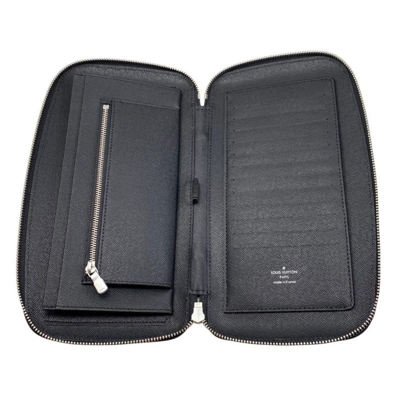 Louis Vuitton Bifold Long Wallet Travel Case Organizer Athol M30652 Taiga