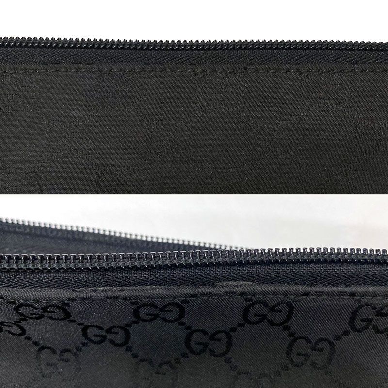 Gucci Shoulder Bag 374414 GG Canvas And Leather Black