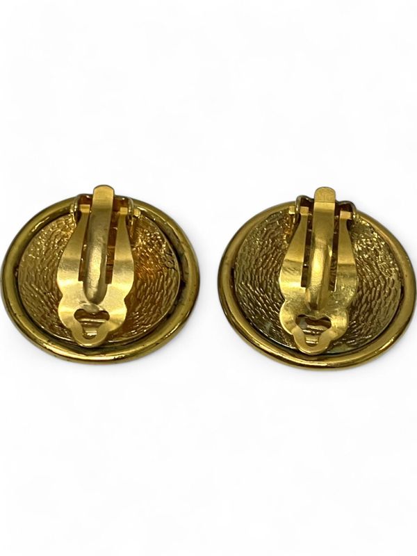 Chanel 93P 4strand Coco Mark Earrings Women Gold