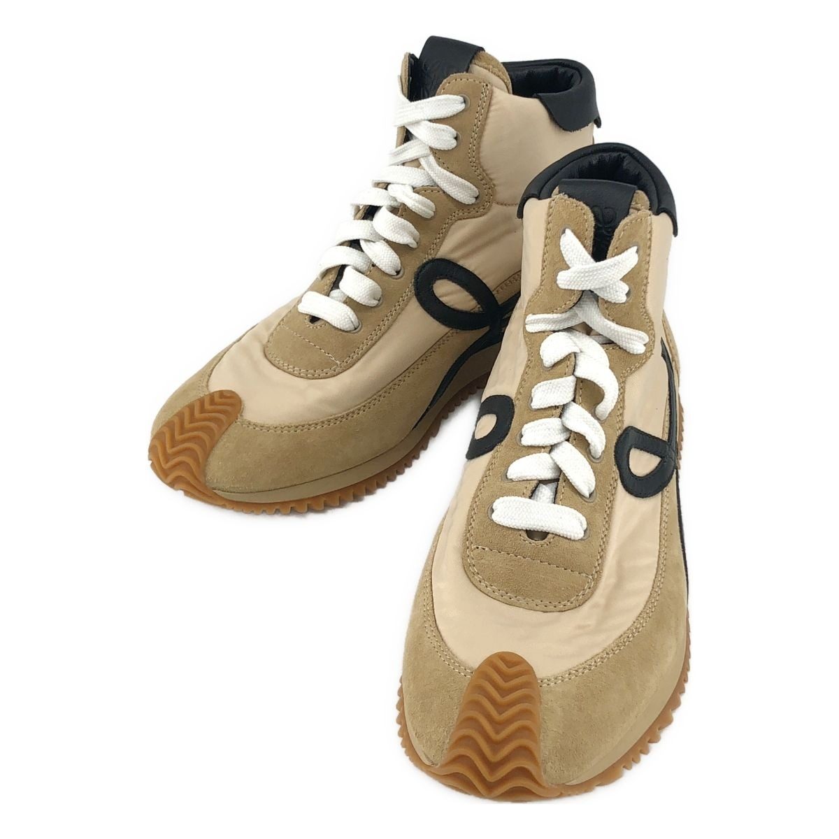 Loewe Flow Runner High Cut Sneakers 38 Beige Black