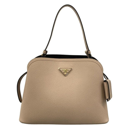 Prada Handbag Depth Beige Leather