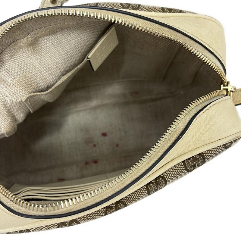 Gucci Shoulder Bag Bree 449413 Dark Brown Beige And Ivory Leather