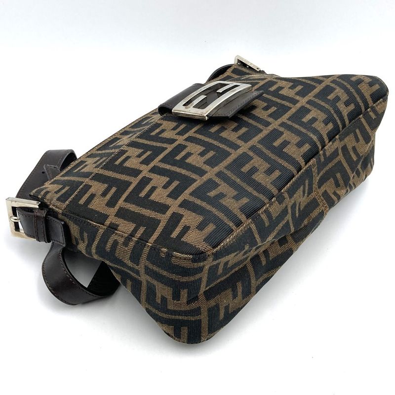 Fendi 222825566 Zucca Shoulder Bag Mamma Bucket Canvas Brown Women