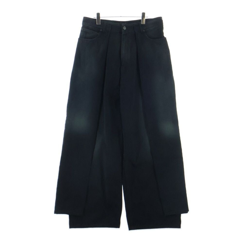 Balenciaga Double Side Wide Denim Pants Black
