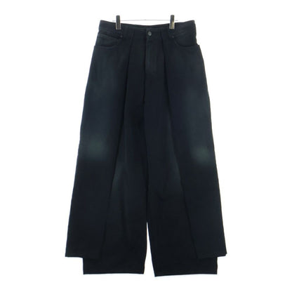 Balenciaga Double Side Wide Denim Pants Black