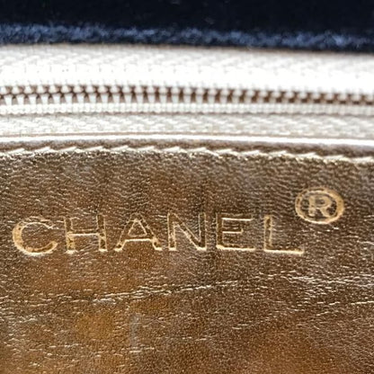 Chanel CC Logo Velour Quilted Waist Pouch Black