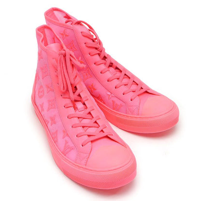 Louis Vuitton Tattoo Line High Cut Sneakers 8 Neon Pink Mesh
