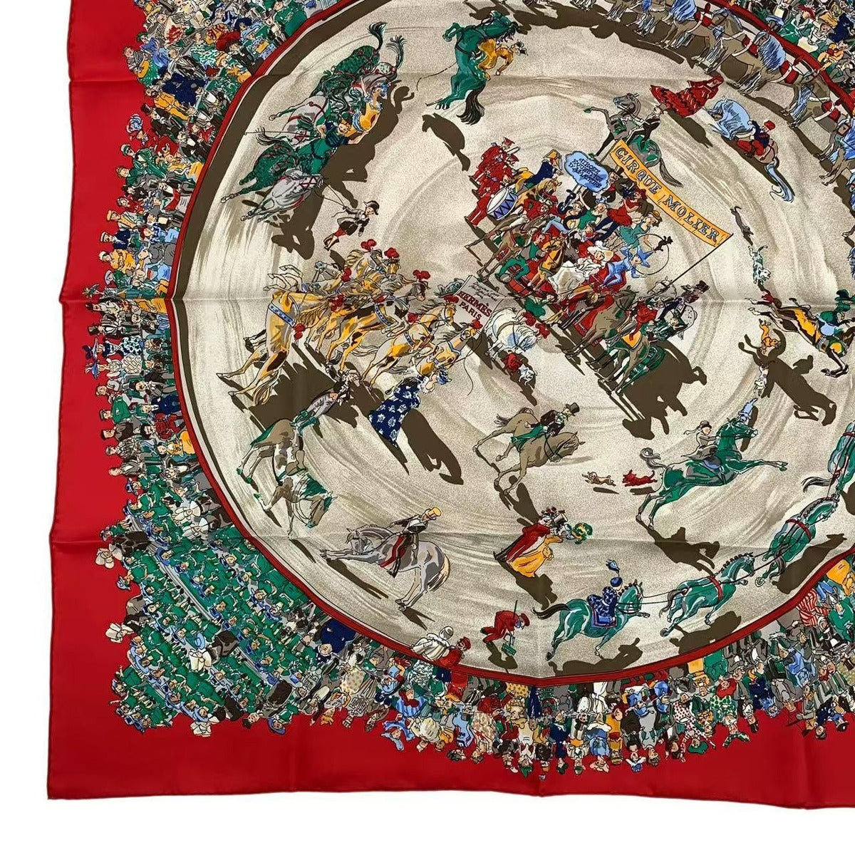 Hermes Carre 90 Cirque Molier Scarf Silk Red — view 5