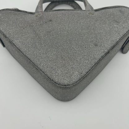 Balenciaga Silver Glitter Shoulder Bag Triangle — view 14
