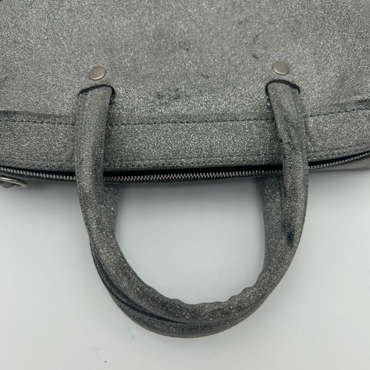 Balenciaga Silver Glitter Shoulder Bag Triangle — view 10