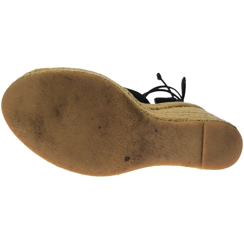 Saint Laurent Paris Paloma Wedge Sandals 416424 Black and Beige 36