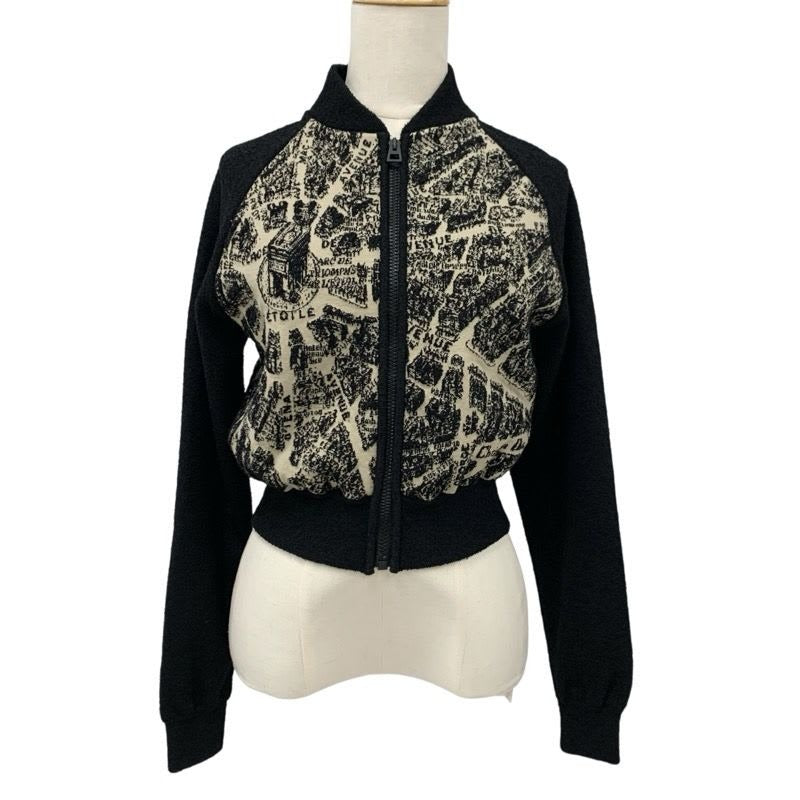 Christian Dior Outerwear Wool Black Beige Plan De Paris Bomber Jacket Logo