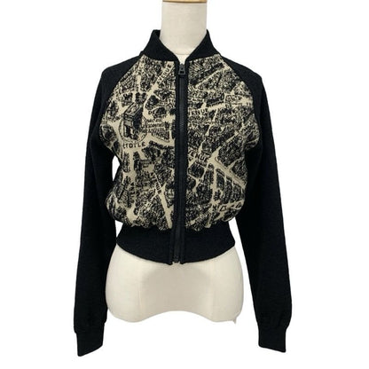 Christian Dior Outerwear Wool Black Beige Plan De Paris Bomber Jacket Logo