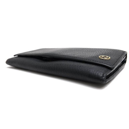 Gucci Long Wallet Women Leather Black Interlocking Continental — view 3