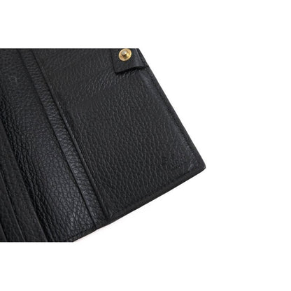Gucci Long Wallet Women Leather Black Interlocking Continental — view 6