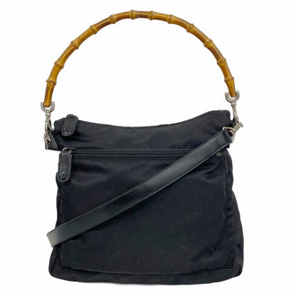 Gucci Handbag Bamboo 000 2058 0509 5 Nylon Black Silver Hardware 2way Bag Ladies