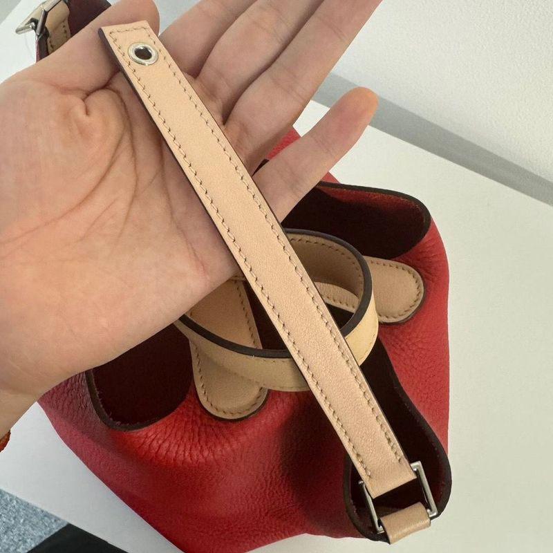 Hermes Picotin Lock Touch MM Rouge Tomato Rose Eglantine Taurillon Clemence