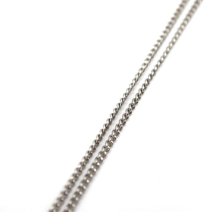 Christian DIOR Necklace Logo Necklace 4.9g Silver Color Accessories H2682