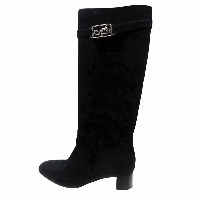 Hermes Long Boots Suede Carre Buckle Carriage Hardware Versailles