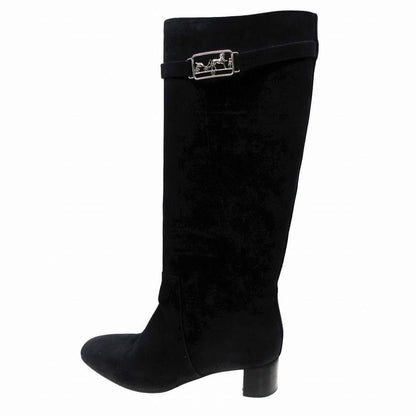 Hermes Long Boots Suede Carre Buckle Carriage Hardware Versailles